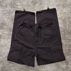 Brandy Melville Black Cargo Jogger Shorts - Drawstring Waist